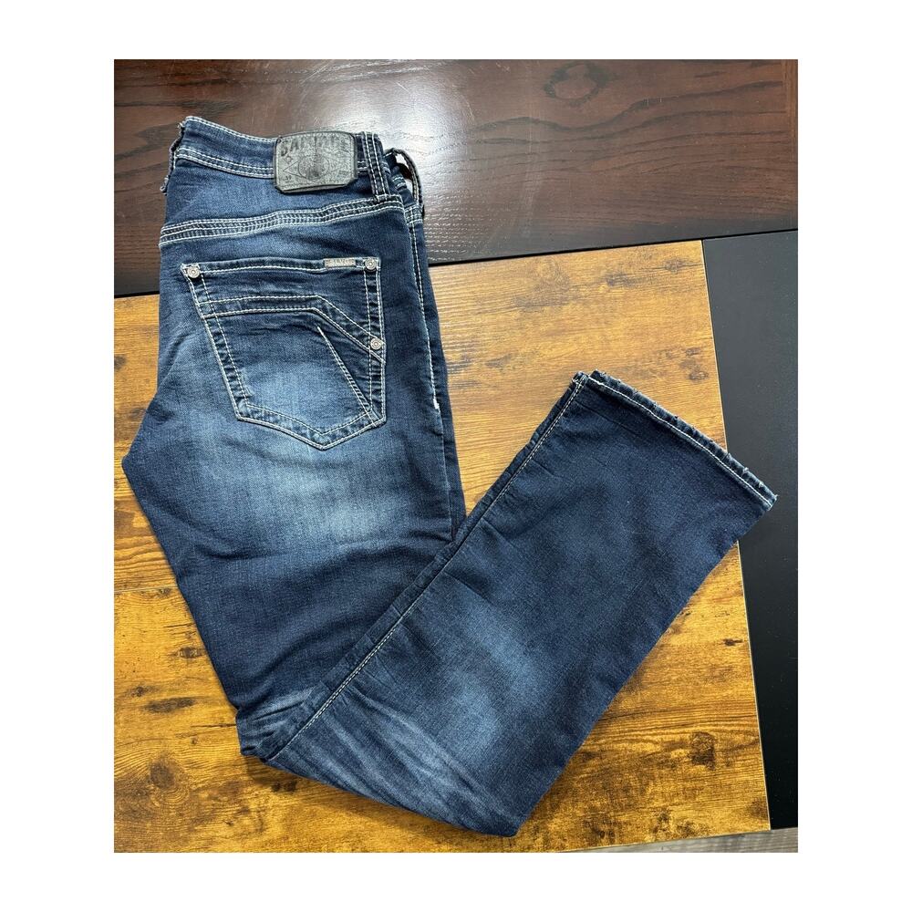 Salvage Mayhem Straight Regular Fit Men's Denim Distressed Jeans 34L Buckle